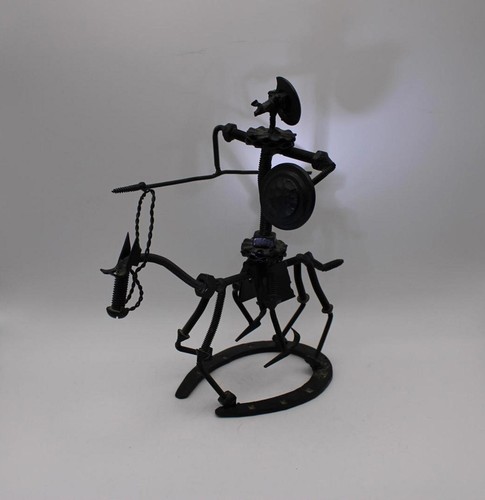 Art metal horseman sculpture - metal,