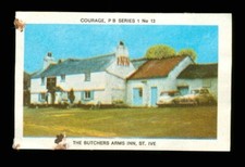 Matchbox label Courage Pub The Butchers Arms Inn St Ive A390 Cornwall MS1573