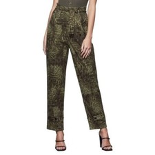 NEW Good American Paperbag Ripstop Ankle Trouser Pants Jungle Green NWT 0/25