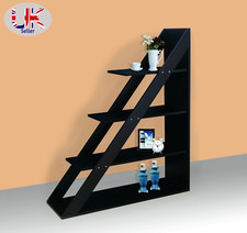 Walnut 4 Tier Ladder Bookcase Shelving Unit Storage Shelves Display Furniture 