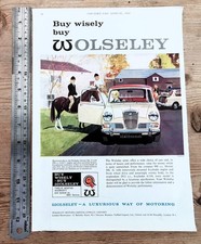 WOLSELEY HORNET  MK II   -  1964   - RARE SUPERSIZE COLOUR  ADVERT  -  ORIGINAL