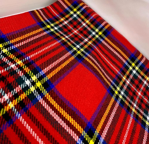 Large red tartan wool blend - tartan,