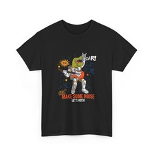 Dinosaur Rocker Make Some Noise Tee | Dino Guitar Roar, Fun/Cool T-Shirt, Cotton