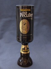 THEAKSTON OLD PECULIER  ALE / BEER STEMMED CHALICE GLASS GOBLET - 100% RECYCLED!