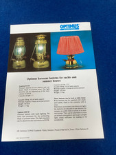 OPTIMUS  KEROSENE LANTERNS     DATA SHEET   1970s 1980s   YACHTS SUMMER HOUSES