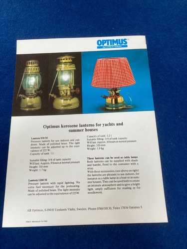Optimus kerosene lanterns - kerosene,