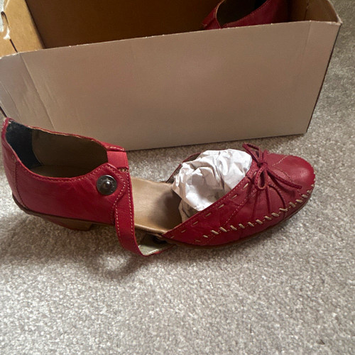 Rieker red leather mary - red,