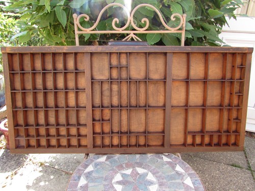 Vintage wooden printers tray - wooden,