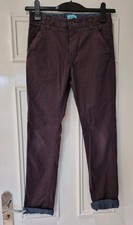 Boys Next Burgundy Chino Trousers Age 11 Years