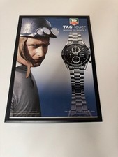 FRAMED Tag Heuer Watch Formula One F1 Drivers Magazine Advert Poster Retro