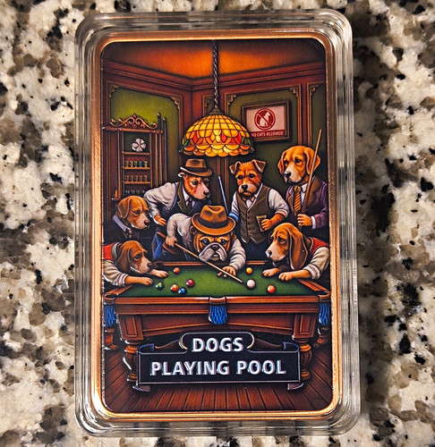 Dogs playing pool 999 - dogs,