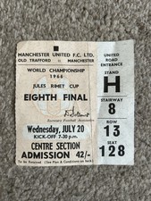 1966 World Cup Ticket Old Trafford Eighth Final Jules Rimet England Rare