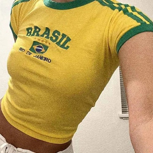 Brazil crop top - crop, t-shirt