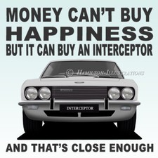 Jensen Interceptor Art illustration Drinks Coaster White