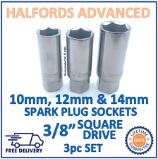 Halfords Advanced 3/8" Square Drive 3pc Spark Plug Socket Set - New - Free P&P