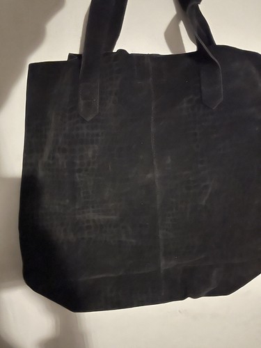 Black suede handbag - suede, new