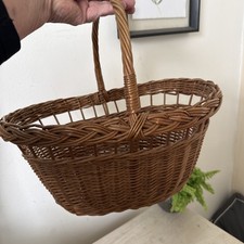 Vintage woven wicker shopping - wicker,