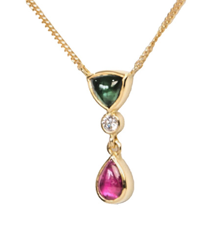 Gold diamond inch necklace - gold,
