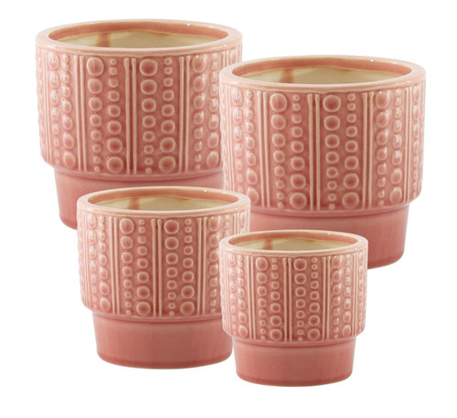 Ceramic textured plant pot - ceramic,