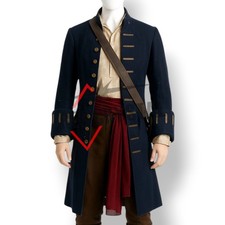 Blue Wool Pirate Frock Coat