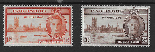 Barbados 1946 sg262 victory - sg262/3,