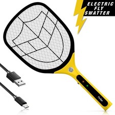 Bug Zapper Racket Fly Swatter Mosquito Bat Wasp Electric Insect Pest Killer USB