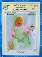 1  DOLLS KNITTING PATTERN no. 304 for BABY BORN.a Daisy May pattern