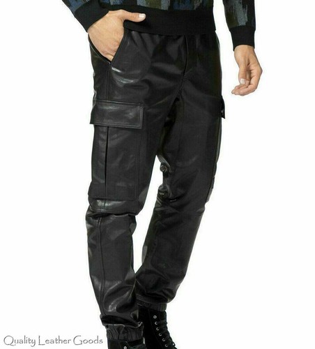 Mens leather leder jeans - mens,