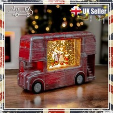 LED LONDON BUS WATER SCENE WITH CHRISTMAS CHOIR XMAS