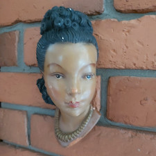Vintage Chalkware Girl Head