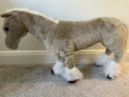 Grey plush soft toy horse - toy,