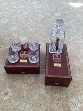 Edinburgh Crystal Decanter And 4 Whiskey Glasses In Original Boxes