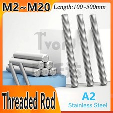 Threaded Rod A2 Stainless Steel Full Thread Studding Bar Din 975 M2 M3 M4 M6~M20