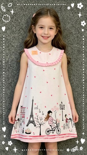 Girls paris heart print - girls,