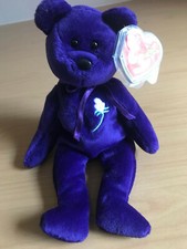Princess Diana Beanie Baby Early Edition, Rare 1997 Ty PE Indonesia NO Spaces