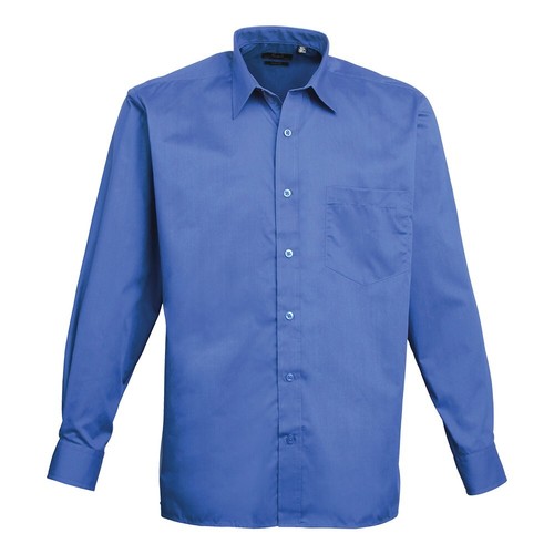 Mens long sleeve poplin shirt - poplin,