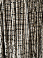 PAIR RED GOLD TARTAN CHECKED