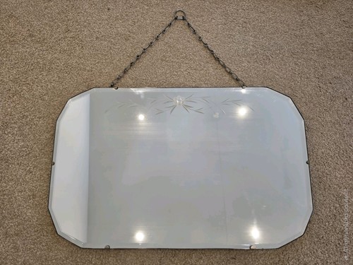 Art deco frameless mirror with - art,