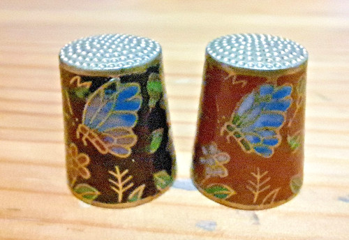 Vintage cloisonne thimble - vintage,