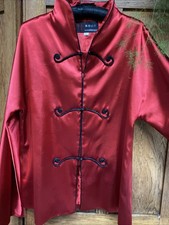 Red satin chinese jacket size - chinese,