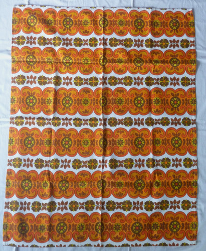 Retro orange barkcloth fabric - retro,