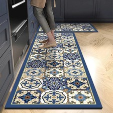 Non Slip Rug Mats for Kitchen Bathroom Entrance Hall Front Door Retro Style