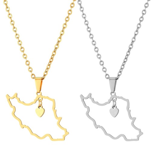 Iranian map pendant necklace - iranian,