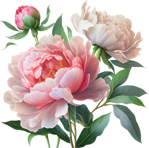White pink rose peony - rose, flower