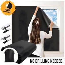 Stick-On Portable Blackout Window Cover Reusable PVC DIY Travel Bedroom Shade