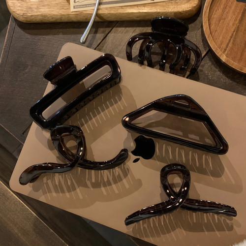Hair claw clip black - -,