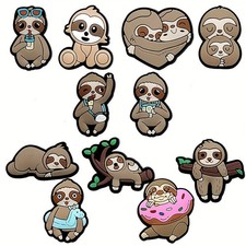 Cute Sloth Croc Shoe Charms 11PCS Bundle Set for Shoes Clogs Free Postage
