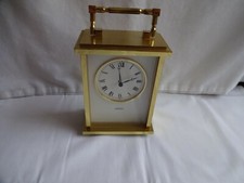Rare Vintage  Angelus Heavy Brass Quartz Carriage Clock Height 14 cm x 10 cm