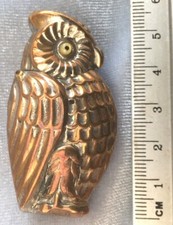 *Fine Antique Old Brass Owl