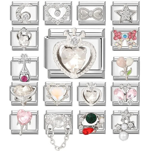 Zircon italian charms fits 9mm - zircon,